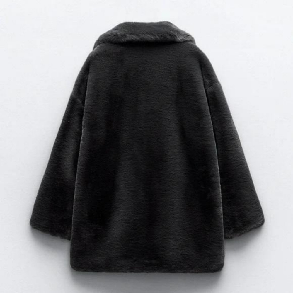 Zara Black Faux Fur Coat - Picture 9 of 16